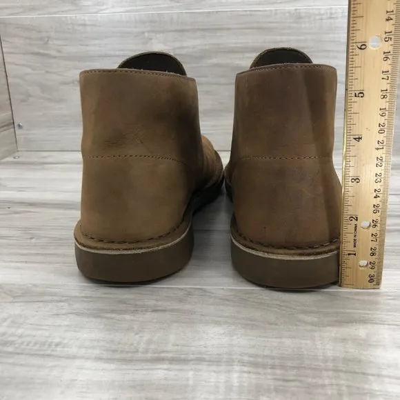Clarks Boots Mens 10 M Brown Leather Chukka Ankle Boots